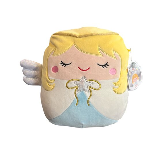 SQUISHMALLOWS 12" Plush Holiday ANGEL Nicky Yellow Hair Gold Halo Silver Wings - Picture 1 of 12